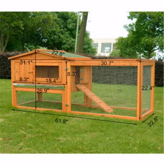 Heller Tierstall mit Rampe, Kaninchenstall, Haustierkäfig