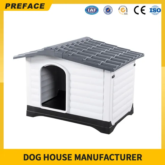 Hersteller von regenfesten Haustierhütten für den Innen- und Außenbereich, großes Hundehaus aus Kunststoff für den Außenbereich mit Fenster